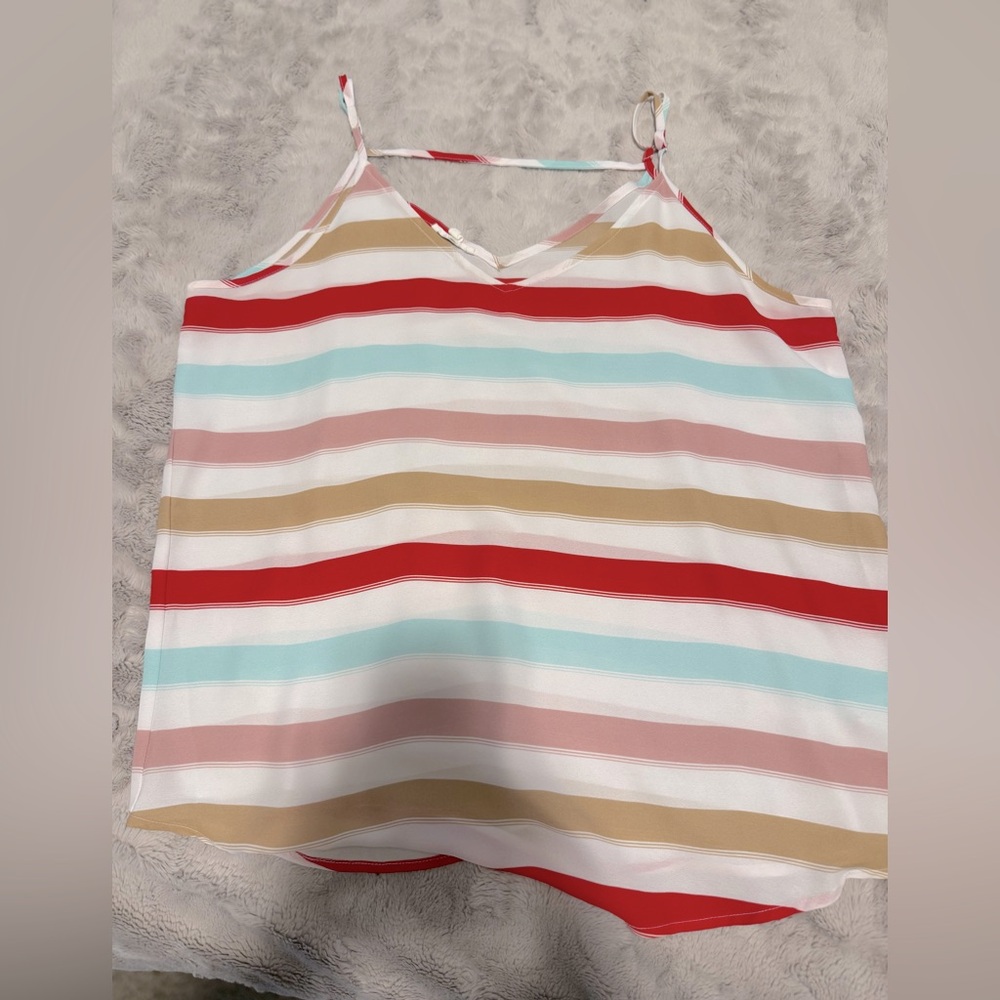 Maurices White and Red Boxy Camisole Top